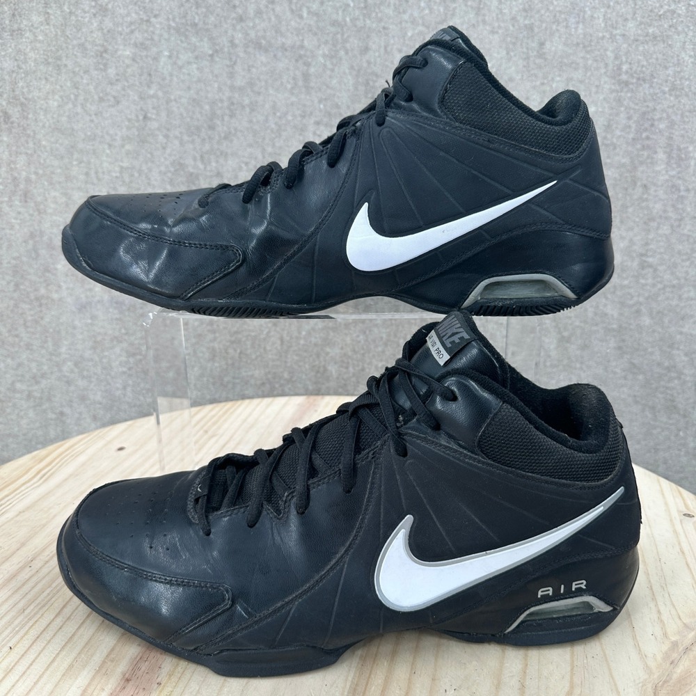 Nike Air Visi Pro Basketball Shoes Mens 13 Black 407844-001 Mid Top Sneakers